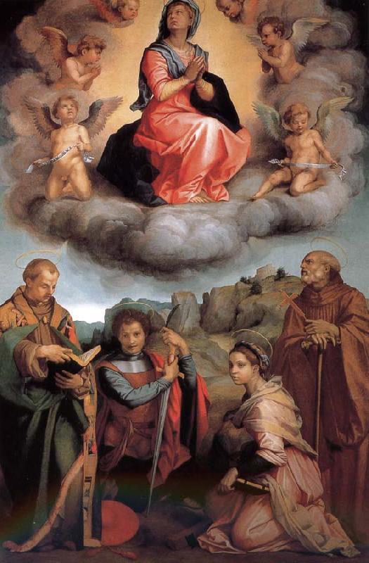 Andrea del Sarto Our Lady of the four-day Saints glory Sweden oil painting art